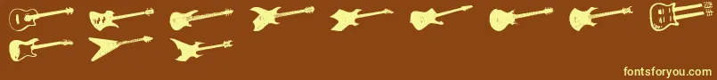 Screaminguitar Font – Yellow Fonts on Brown Background