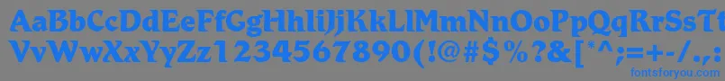 フォントRomicstdExtrabold – 灰色の背景に青い文字