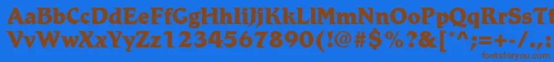 Шрифт RomicstdExtrabold – коричневые шрифты на синем фоне