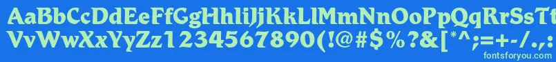 RomicstdExtrabold Font – Green Fonts on Blue Background