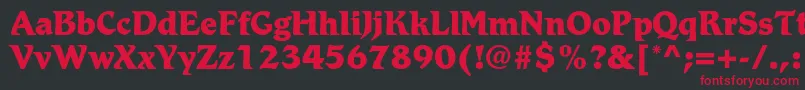 RomicstdExtrabold Font – Red Fonts on Black Background