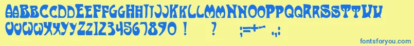 ArtNouveau1910 Font – Blue Fonts on Yellow Background