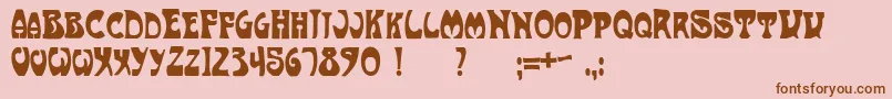 ArtNouveau1910-Schriftart – Braune Schriften auf rosa Hintergrund