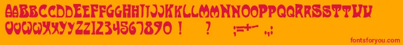 ArtNouveau1910-Schriftart – Rote Schriften auf orangefarbenem Hintergrund