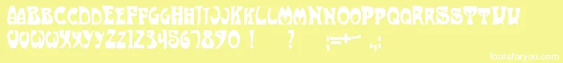 ArtNouveau1910 Font – White Fonts on Yellow Background