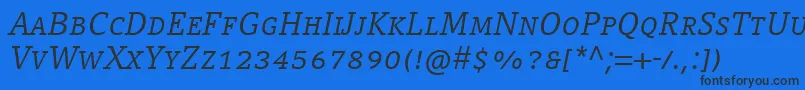 CompatilLetterLtComItalicSmallCaps Font – Black Fonts on Blue Background