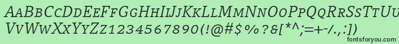 フォントCompatilLetterLtComItalicSmallCaps – 緑の背景に黒い文字