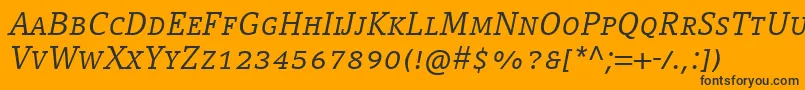 CompatilLetterLtComItalicSmallCaps Font – Black Fonts on Orange Background