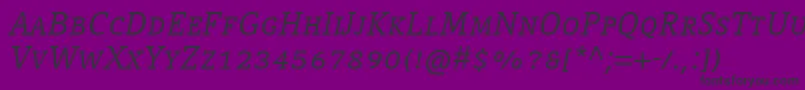 CompatilLetterLtComItalicSmallCaps Font – Black Fonts on Purple Background