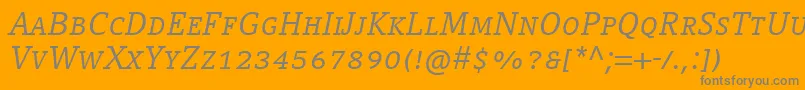 CompatilLetterLtComItalicSmallCaps Font – Gray Fonts on Orange Background