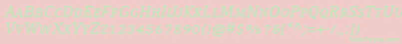 CompatilLetterLtComItalicSmallCaps Font – Green Fonts on Pink Background