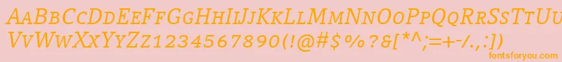 CompatilLetterLtComItalicSmallCaps Font – Orange Fonts on Pink Background