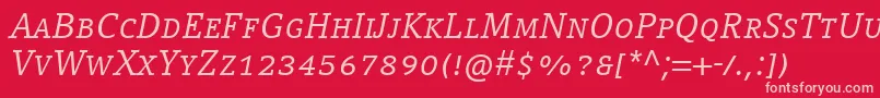 CompatilLetterLtComItalicSmallCaps Font – Pink Fonts on Red Background