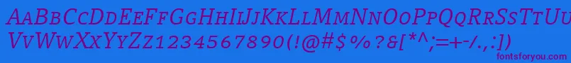 CompatilLetterLtComItalicSmallCaps Font – Purple Fonts on Blue Background