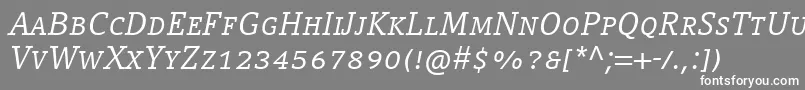 フォントCompatilLetterLtComItalicSmallCaps – 灰色の背景に白い文字