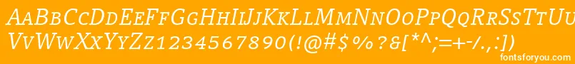 CompatilLetterLtComItalicSmallCaps Font – White Fonts on Orange Background