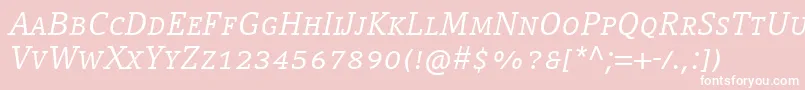 CompatilLetterLtComItalicSmallCaps Font – White Fonts on Pink Background