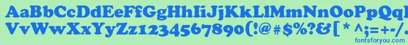 フォントAgcsr – 青い文字は緑の背景です。