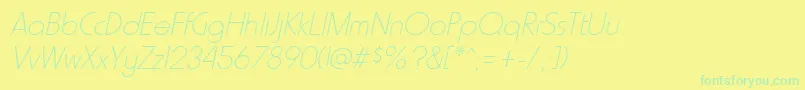 fuente HammerthinItalic – Fuentes Verdes Sobre Fondo Amarillo
