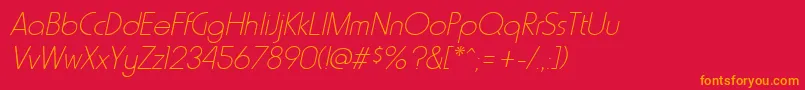 HammerthinItalic Font – Orange Fonts on Red Background