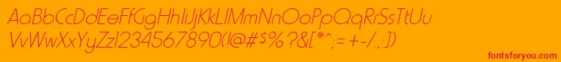 HammerthinItalic Font – Red Fonts on Orange Background