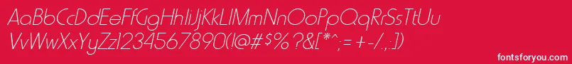 HammerthinItalic Font – White Fonts on Red Background
