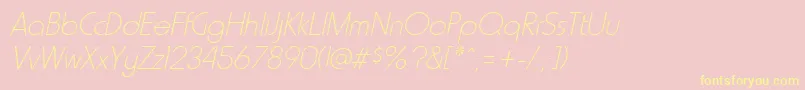 Fonte HammerthinItalic – fontes amarelas em um fundo rosa
