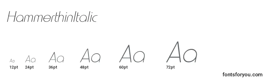 HammerthinItalic Font Sizes