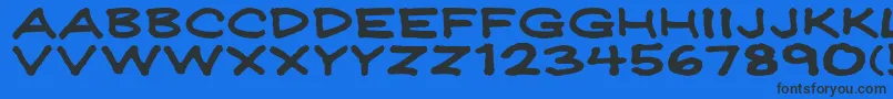 Jeffreyprintwide Font – Black Fonts on Blue Background