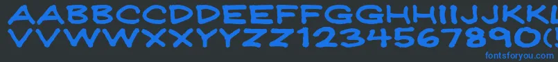 Jeffreyprintwide Font – Blue Fonts on Black Background