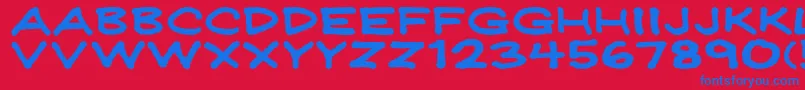 Jeffreyprintwide Font – Blue Fonts on Red Background