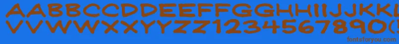 Jeffreyprintwide Font – Brown Fonts on Blue Background