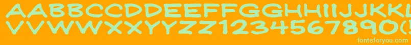 Jeffreyprintwide Font – Green Fonts on Orange Background