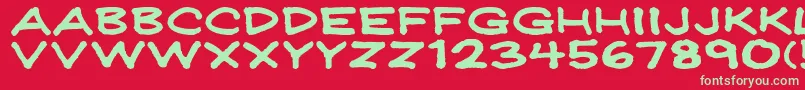 Jeffreyprintwide Font – Green Fonts on Red Background