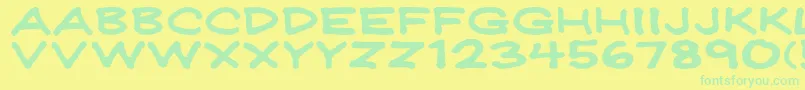 Jeffreyprintwide Font – Green Fonts on Yellow Background