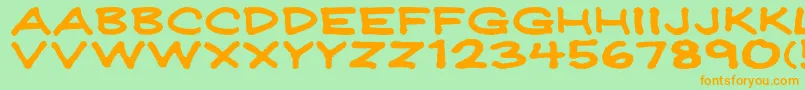 Jeffreyprintwide Font – Orange Fonts on Green Background