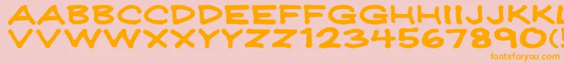 Jeffreyprintwide Font – Orange Fonts on Pink Background