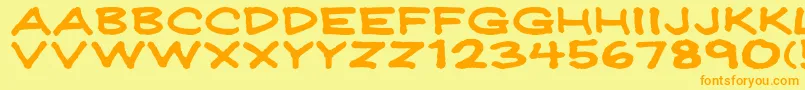 Jeffreyprintwide Font – Orange Fonts on Yellow Background