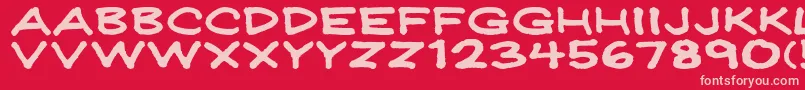 Jeffreyprintwide Font – Pink Fonts on Red Background