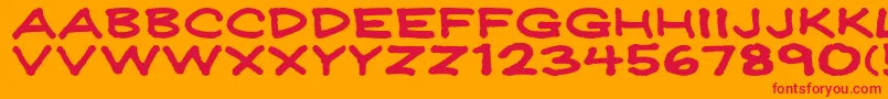 Jeffreyprintwide Font – Red Fonts on Orange Background