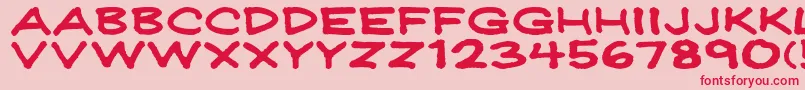 Jeffreyprintwide Font – Red Fonts on Pink Background