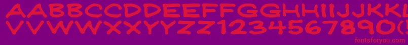 Jeffreyprintwide Font – Red Fonts on Purple Background