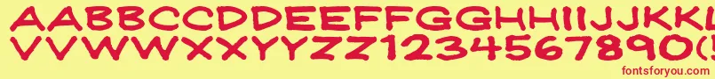 Jeffreyprintwide Font – Red Fonts on Yellow Background