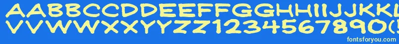 Jeffreyprintwide Font – Yellow Fonts on Blue Background
