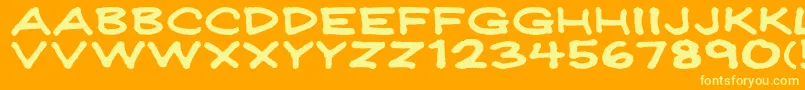 Jeffreyprintwide Font – Yellow Fonts on Orange Background