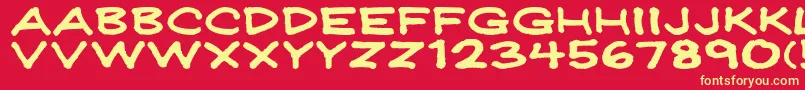 Jeffreyprintwide Font – Yellow Fonts on Red Background