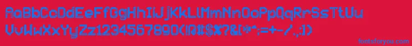 Patchcrack Font – Blue Fonts on Red Background