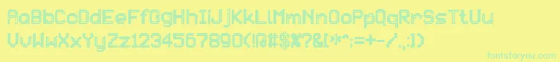 Fonte Patchcrack – fontes verdes em um fundo amarelo