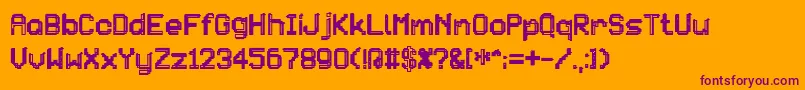 Patchcrack Font – Purple Fonts on Orange Background