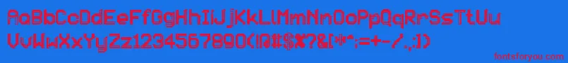 Patchcrack Font – Red Fonts on Blue Background